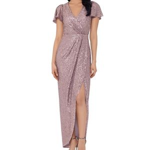 XSCAPE Sequined Tulip-Skirt Gown
